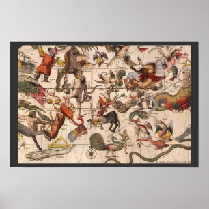Affiches Astronomie Vintage, Carte Stellaire par Johannes v