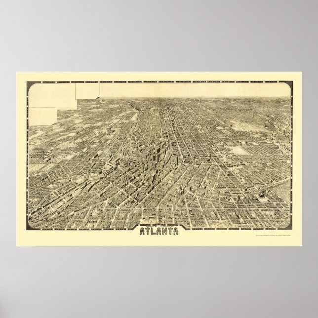 Affiches Atlanta, GA Carte panoramique - 1919 (Devant)