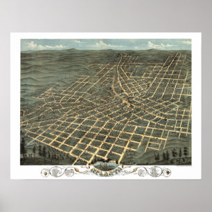 Affiches Atlanta, GA Carte panoramique NUMÉRIQUEMENT REMAST