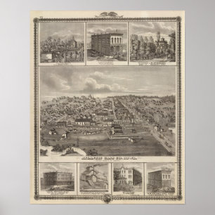 Affiches Atlantic, Iowa farms & bldgs