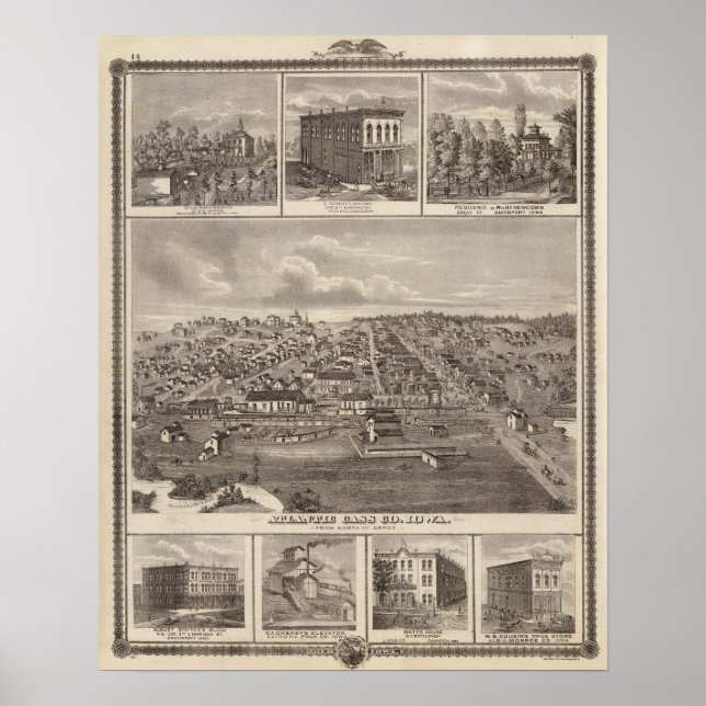 Affiches Atlantic, Iowa farms & bldgs (Devant)