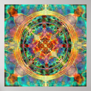 Affiches Atlantis inspirés Rainbow Mandala Blue et Gold