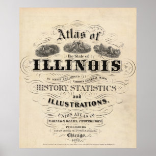 Affiches Atlas de page titre de l'état de l'Illinois