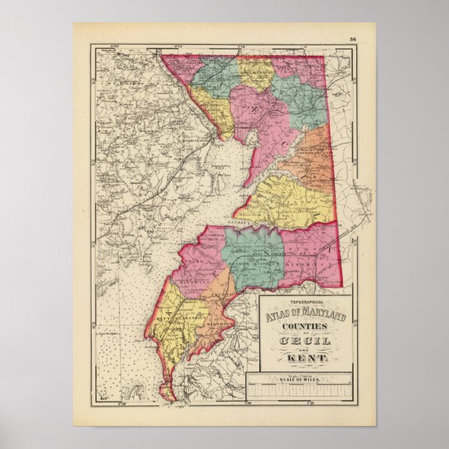 Affiches Atlas topographique des comtés du Maryland (Devant)