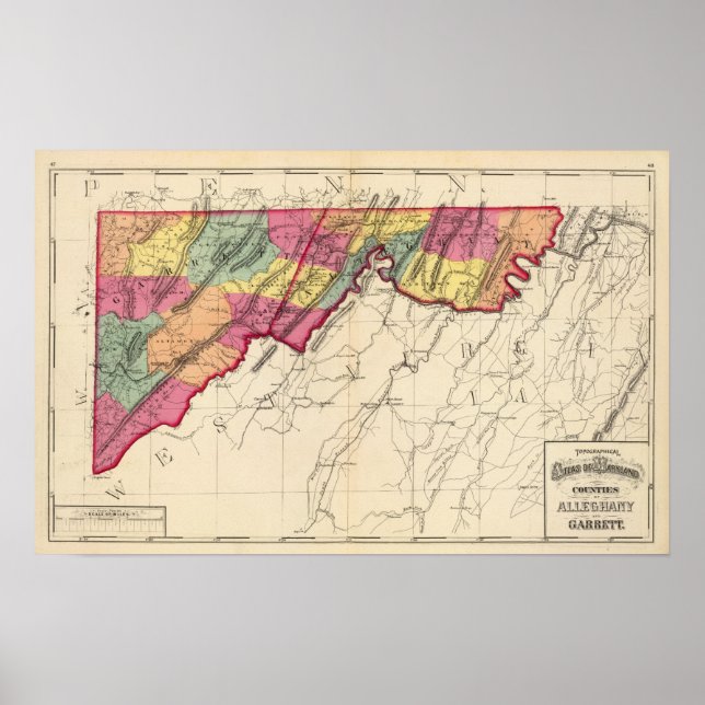 Affiches Atlas topographique des comtés du Maryland 2 (Devant)