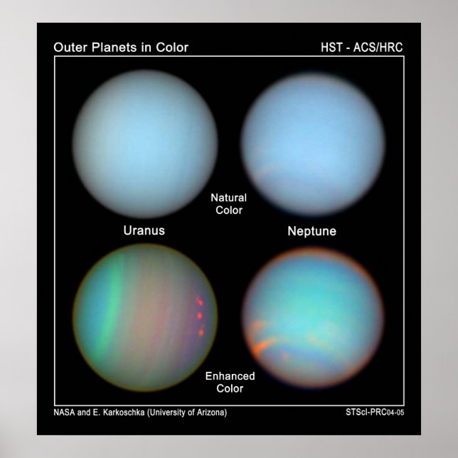 Affiches Atmospheric features on Uranus and Neptune are rev (Devant)