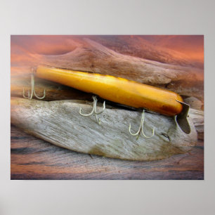 Affiches Atom A40 Pêche Vintage à l'eau salée Lure