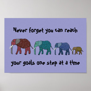Affiches Atteindre vos objectifs Eléphants Motivation Poste