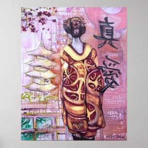 Affiches Attente de son Véritable Amour - Geisha Print