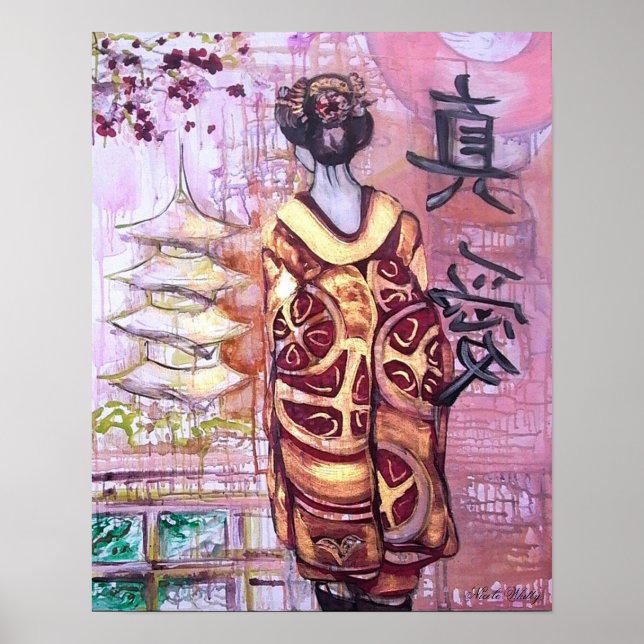 Affiches Attente de son Véritable Amour - Geisha Print (Devant)