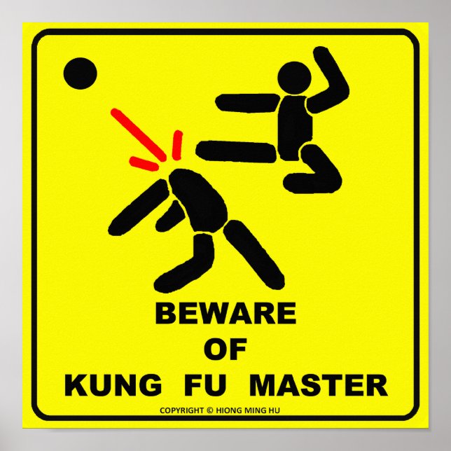 Affiches Attention au maître de Kung Fu (Devant)