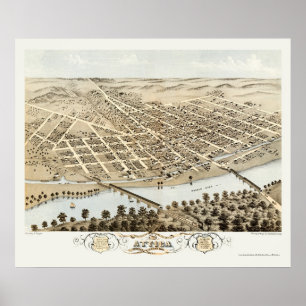 Affiches Attique, IN Panoramic Map - 1869