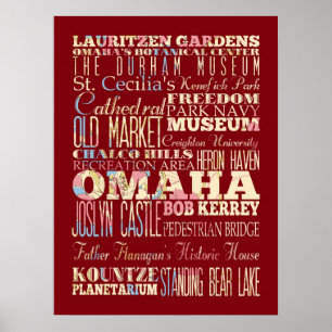 Affiches Attraction et lieux célèbres d'Omaha, Nebraska