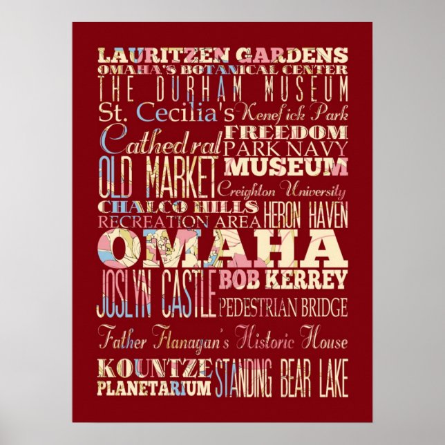 Affiches Attraction et lieux célèbres d'Omaha, Nebraska (Devant)