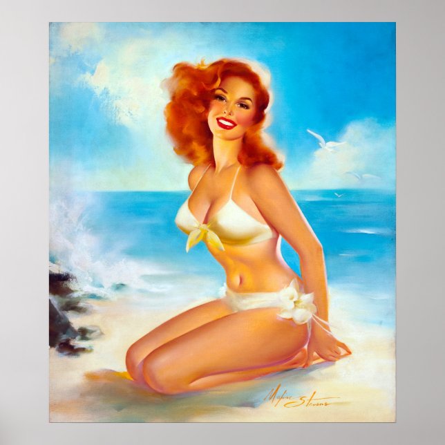 Affiches Au Beach Pin Up (Devant)