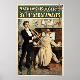 Affiches Au bord de la mer triste Waves Théâtre Vintage