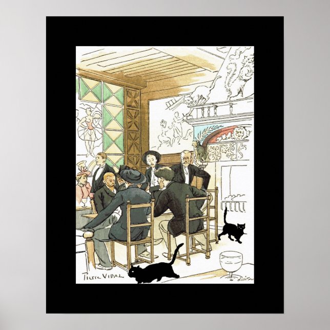 Affiches Au Conversation Noir ~ Au Chat Noir ~ Pierre Vidal (Devant)