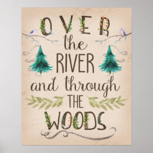 Affiches Au-dessus de la rivière à travers les bois 16x20 i