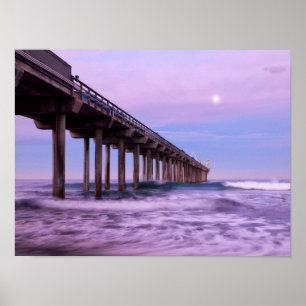 Affiches Aube violette sur la jetée, Californie