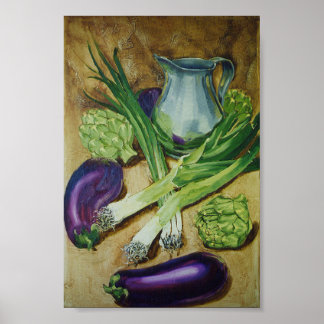 Affiches Aubergine, poitrine et artichaut