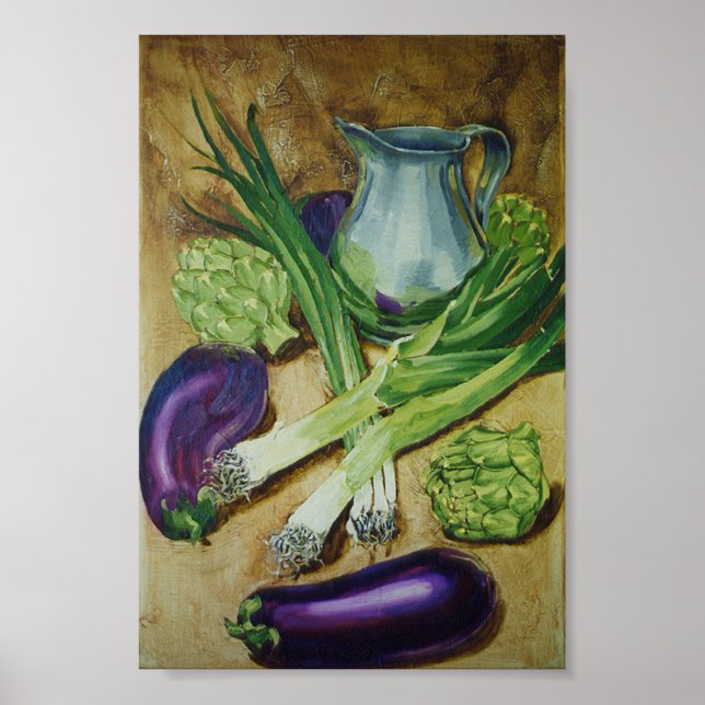 Affiches Aubergine, poitrine et artichaut (Devant)