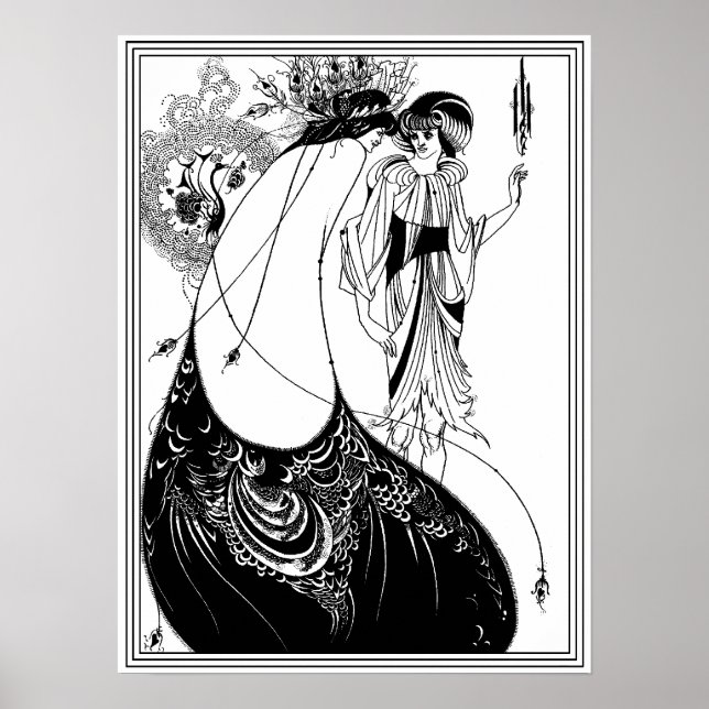 Affiches Aubrey Beardsley - La jupe Peacock (Devant)