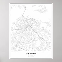 Auckland, Nouvelle-Zélande Carte Minimaliste