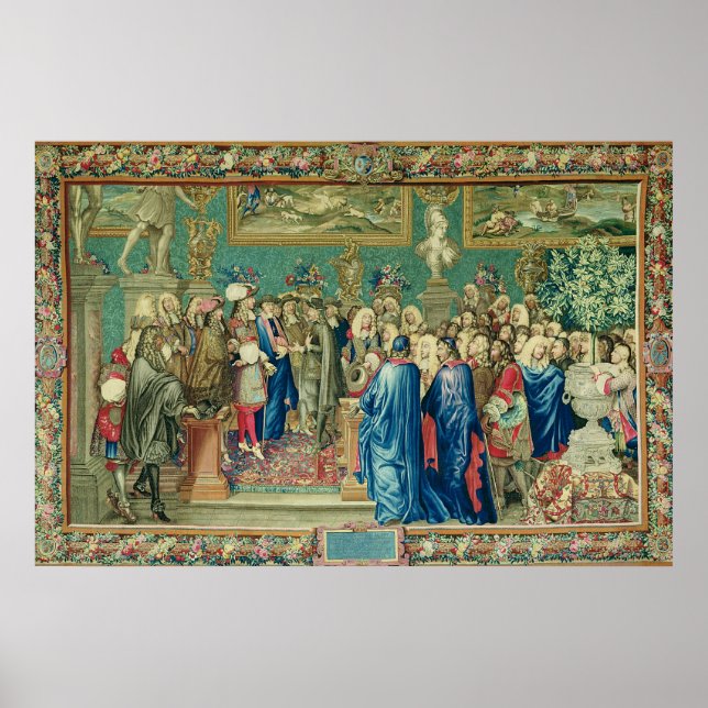 Affiches Audience accordée par Louis XIV au comte (Devant)