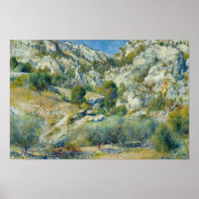 Affiches Auguste Renoir - Drapeaux rocheux à L'Estaque (Devant)