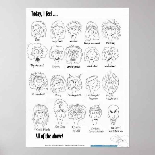 Affiches Aujourd'hui, je me sens... (Devant)