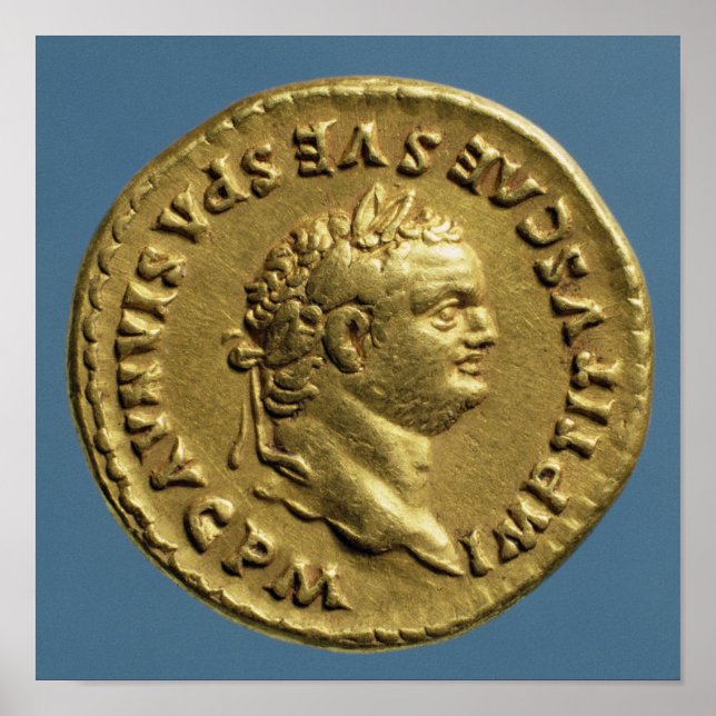Affiches Aureus  of Nero  wearing a laurel wreath (Devant)