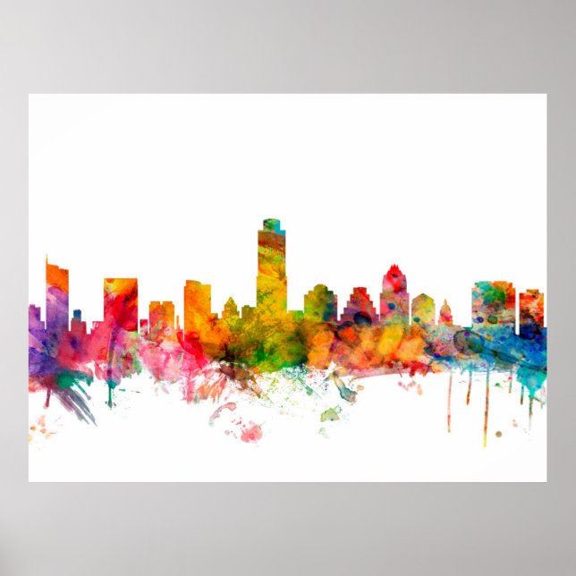 Affiches Austin Texas Skyline (Devant)