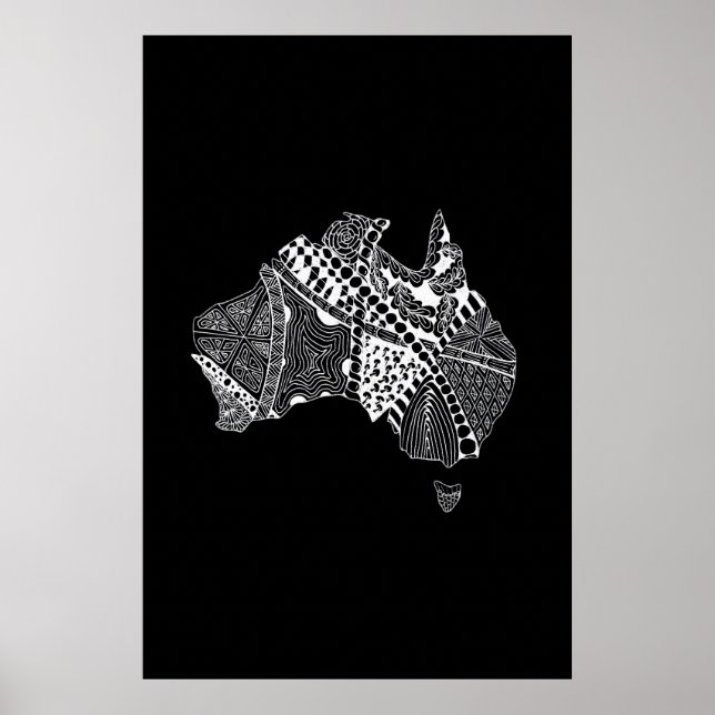 Affiches Australie Carte Aussie Aussie Aussie Oi Oi Oi (Devant)
