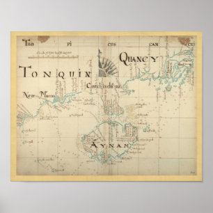 Affiches Authentic 1690 Pirate Map - Nouvelle Grande Taille