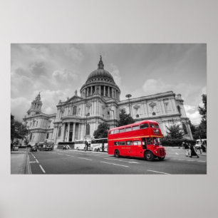 Affiches Autobus de Londres et cathédrale de St Paul