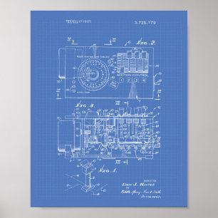 Affiches Automatic controller 1973 Patent Art Blueprint