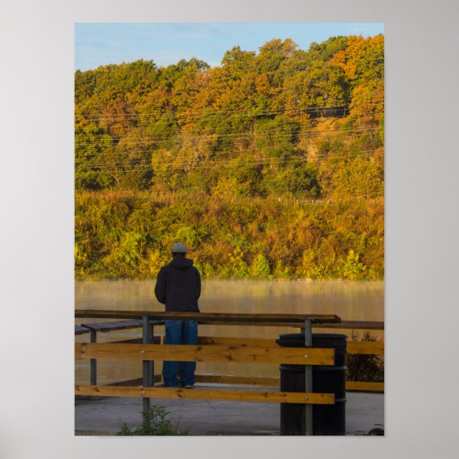 Affiches Automne Pêche Lac Springfield (Devant)