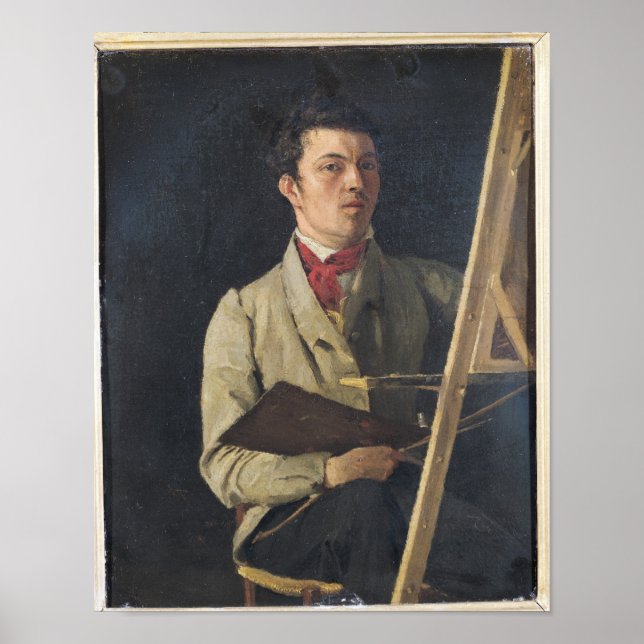 Affiches Autoportrait, assis à côté d'un Easel, 1825 (Devant)