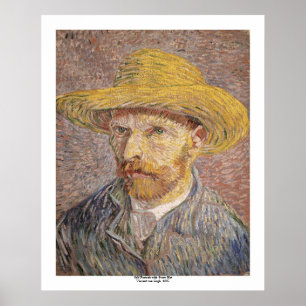 Affiches Autoportrait avec Casquette paille par Vincent van