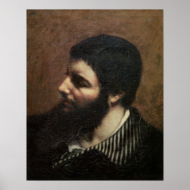 Affiches Autoportrait avec collier rayé (Devant)
