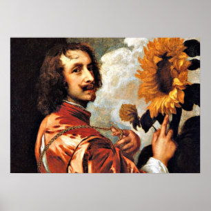 Affiches Autoportrait avec tournesol, 1632 artwork