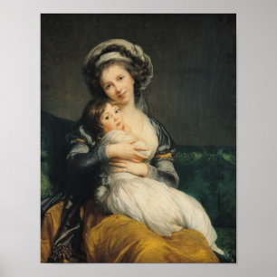 Affiches Autoportrait dans un Turban avec son enfant, 1786