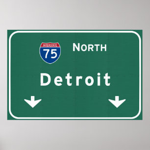 Affiches Autoroute d'autoroute nationale de Detroit