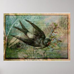 Affiches Avaler avec fleurs