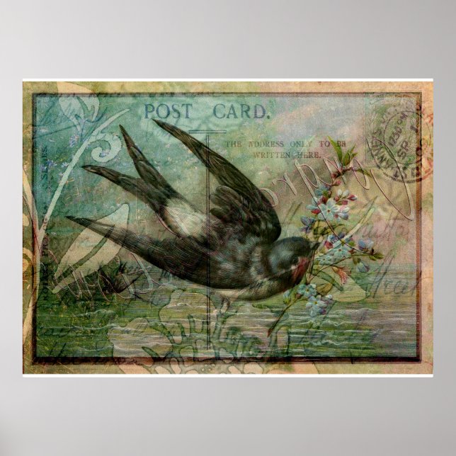 Affiches Avaler avec fleurs (Devant)