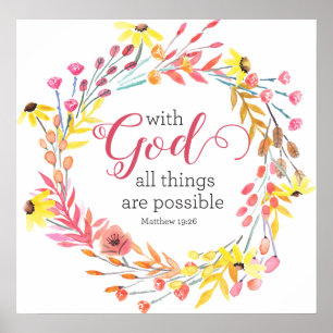 Affiches Avec Dieu toutes les choses sont copie possible