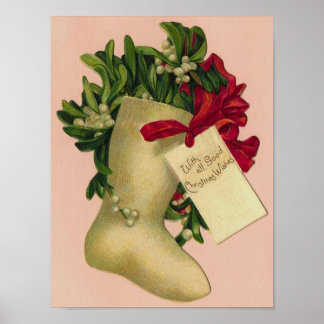 Affiches Avec tous les bons voeux de Noël démarrage Vintage