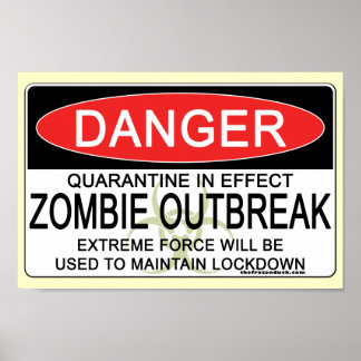 Affiches Avertissement - Épidémie de virus Zombie