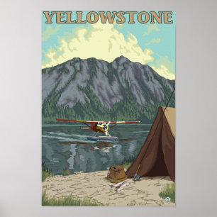Affiches Avion Bush et pêche - Yellowstone National