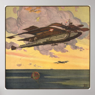 Affiches Avion de mer de science-fiction vintage